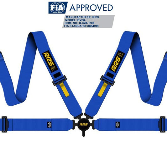 RRS Universal EVO 4 Point Harness 3 Inch FIA-Approved Blue